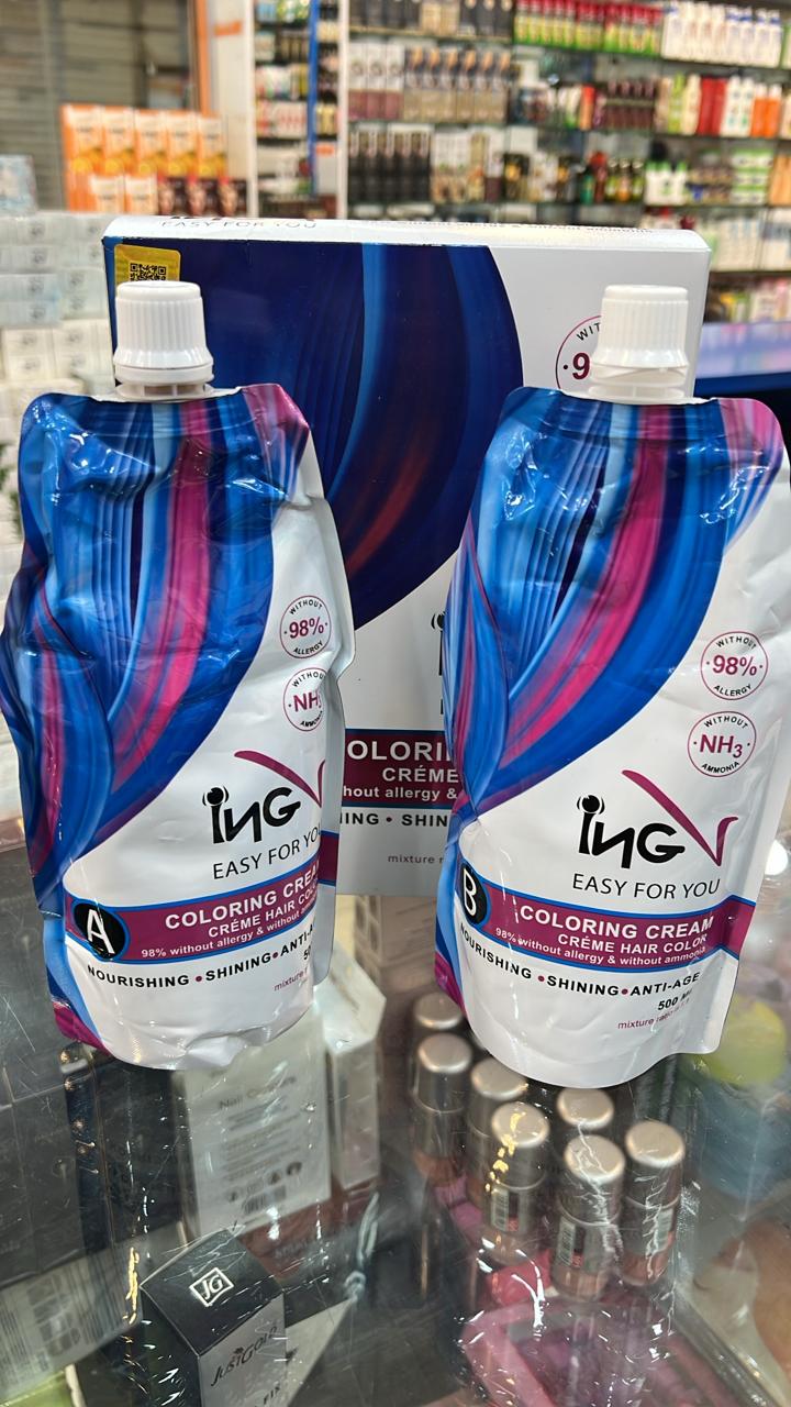 INGV Hair Color Cream 1000ml (500ml Color + 500ml Developer)