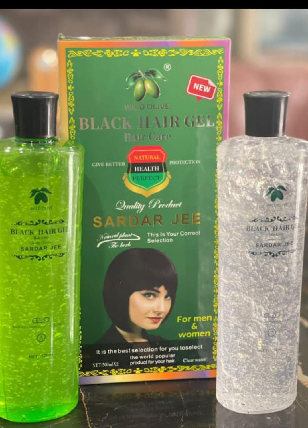 Sardar Jee Black Hair Color Gel – Easy Dyeing Colouring Gel with Oil (2 Bottles, 1000ml) | Long-Lasting Natural Black Hair Color